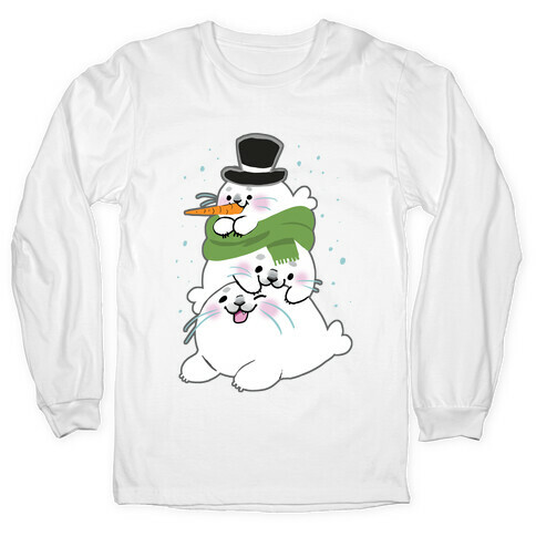 Seal Stack Snowman Long Sleeve T-Shirt