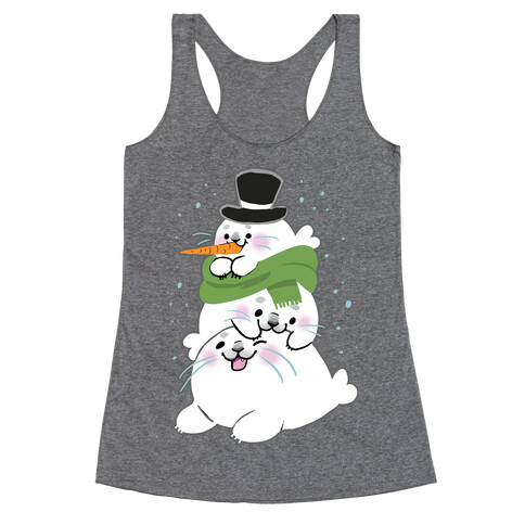 Seal Stack Snowman Racerback Tank Top