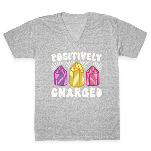 Positively Charged Crystals V-Neck Tee Shirt