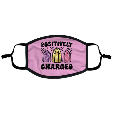 Positively Charged Crystals Flat Face Mask