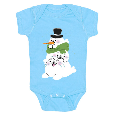 Seal Stack Snowman Baby One-Piece