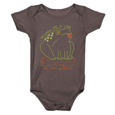 I Belong On A Log In The Woods Frog Baby One-Piece