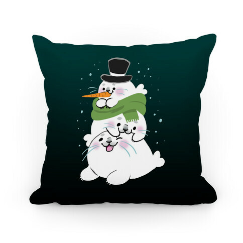 Seal Stack Snowman Pillow