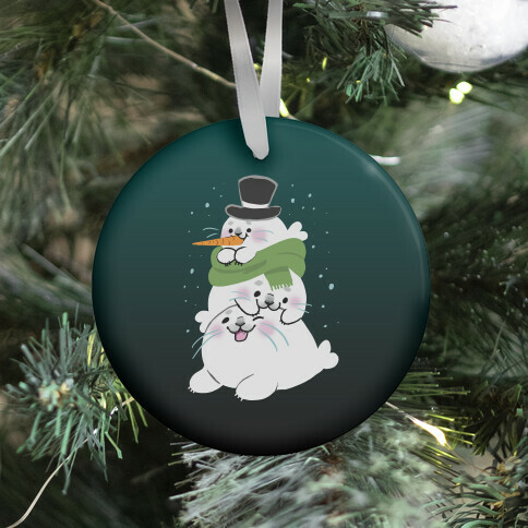 Seal Stack Snowman Ornament
