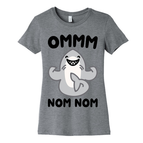Ommm Nom Nom Shark Parody Womens T-Shirt