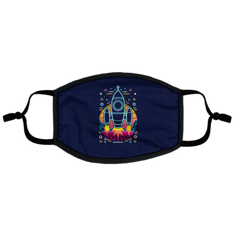 Synthwave Space Exploration Flat Face Mask