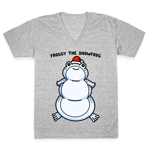 Froggy The Snowfrog V-Neck Tee Shirt