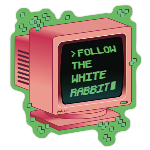 Follow The White Rabbit Die Cut Sticker