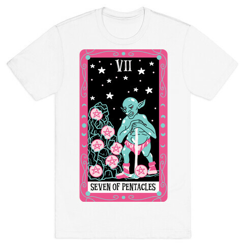 Creepy Cute Tarots: Seven Of Pentacles T-Shirt