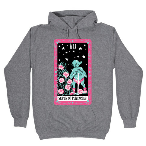 Creepy Cute Tarots: Seven Of Pentacles Hooded Sweatshirt