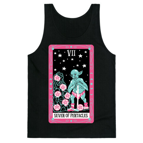 Creepy Cute Tarots: Seven Of Pentacles Tank Top