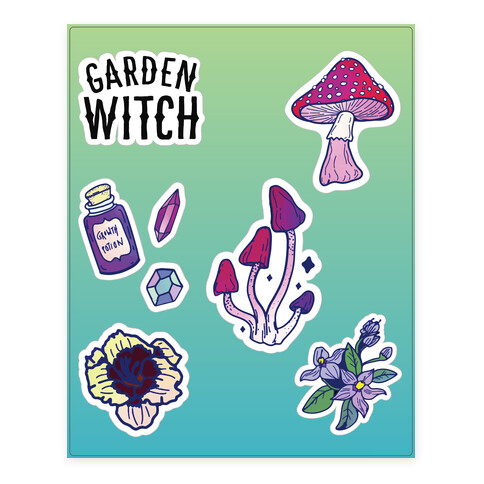 Garden Witch Stickers and Decal Sheet