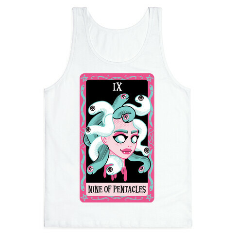 Creepy Cute Tarots: Nine Of Pentacles Tank Top