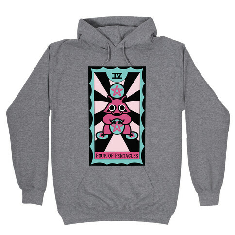 Creepy Cute Tarot: Four of Pentacles Hooded Sweatshirt