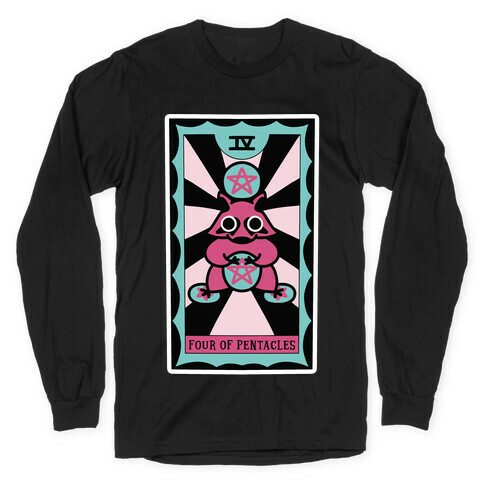 Creepy Cute Tarot: Four of Pentacles Long Sleeve T-Shirt