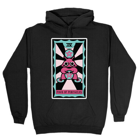 Creepy Cute Tarot: Four of Pentacles Hooded Sweatshirt