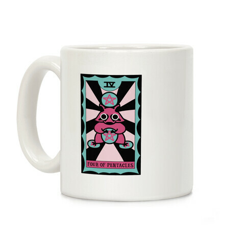 Creepy Cute Tarot: Four of Pentacles Coffee Mug