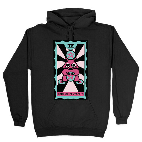 Creepy Cute Tarot: Four of Pentacles Hooded Sweatshirt