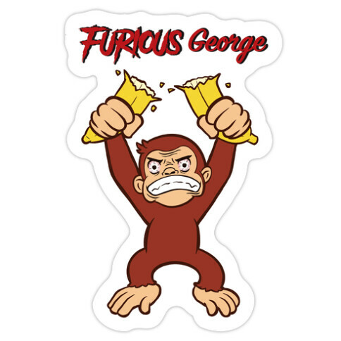 Furious George Die Cut Sticker
