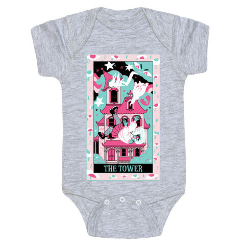 Creepy Cute Tarots: The Tower Haunted House Baby One-Piece