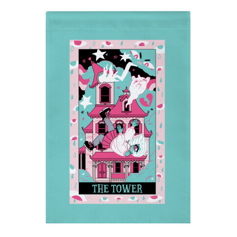 Creepy Cute Tarots: The Tower Haunted House Garden Flag