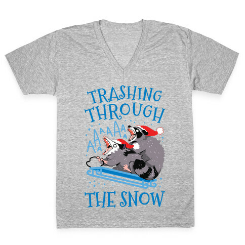 Trashing Through The Snow V-Neck Tee Shirt