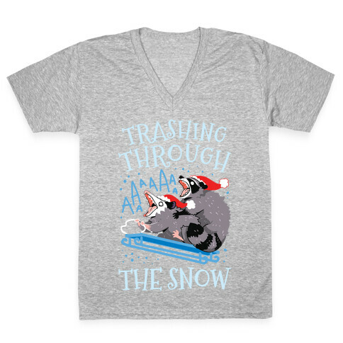 Trashing Through The Snow V-Neck Tee Shirt