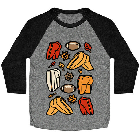 Fall Football Butts  Baseball Tee