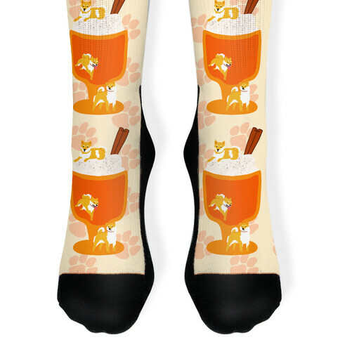 Pumpkin Spice Shibas Sock