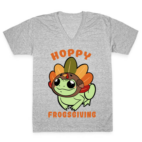 Hoppy Frogsgiving V-Neck Tee Shirt