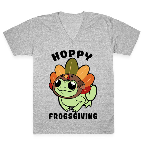 Hoppy Frogsgiving V-Neck Tee Shirt