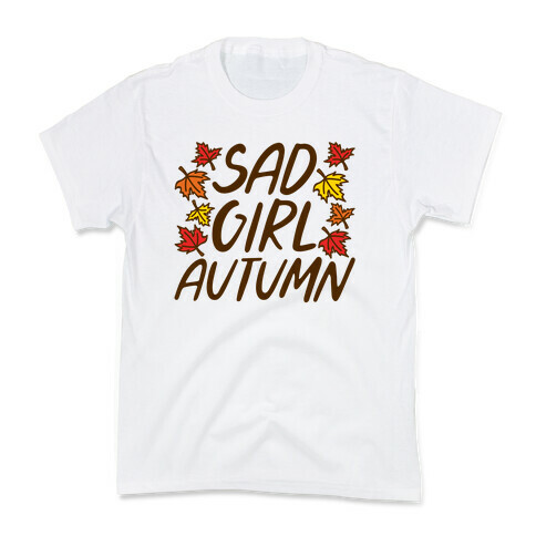 Sad Girl Autumn Kids T-Shirt