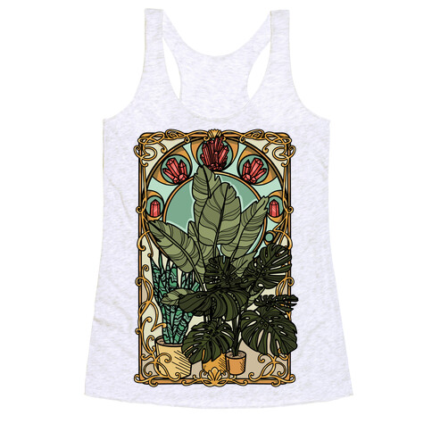 Art Nouveau House Plants Racerback Tank Top