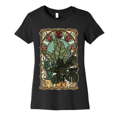 Art Nouveau House Plants Womens T-Shirt