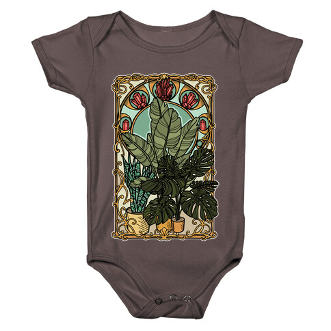 Art Nouveau House Plants Baby One-Piece