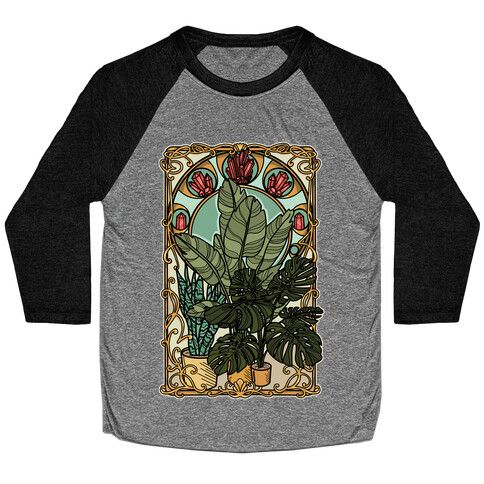 Art Nouveau House Plants Baseball Tee