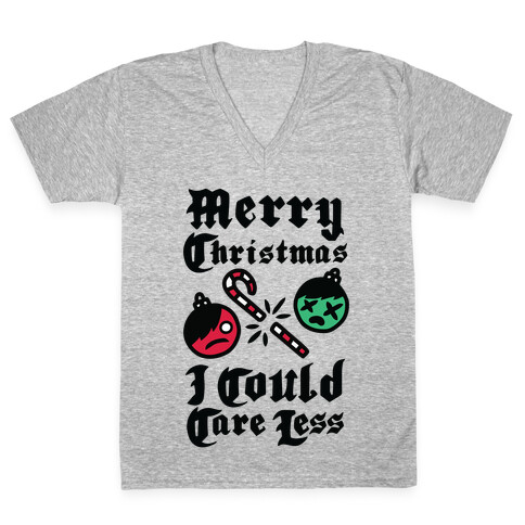 Merry Christmas, I Could Care Less V-Neck Tee Shirt