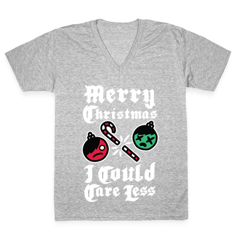 Merry Christmas, I Could Care Less V-Neck Tee Shirt