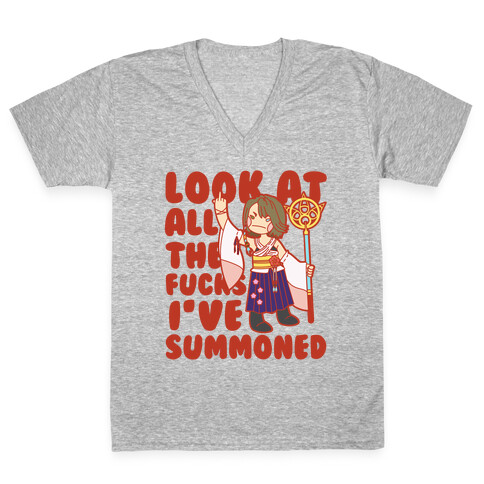 Look At All The F***s I've Summoned V-Neck Tee Shirt