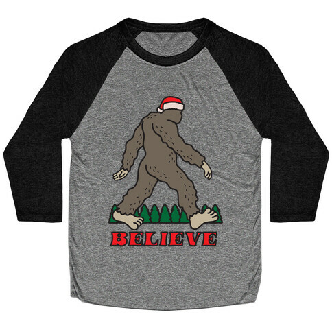 Santa Sasquatch Baseball Tee