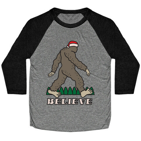 Santa Sasquatch Baseball Tee