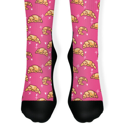 Kawaii Croissant Pattern Sock