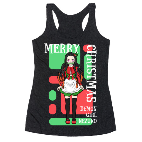 Merry Christmas Demon Girl Nezuko Racerback Tank Top