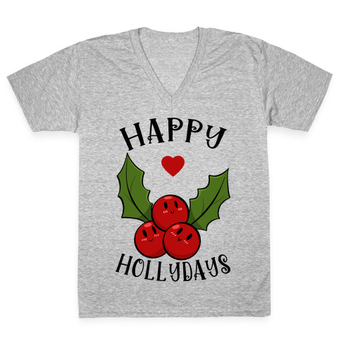 Happy Hollydays V-Neck Tee Shirt