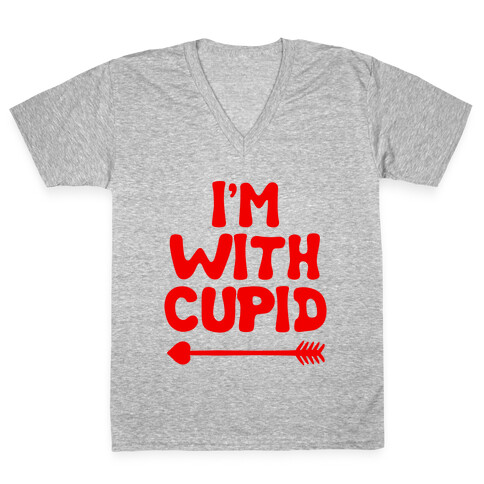 I'm with Cupid (parody) V-Neck Tee Shirt