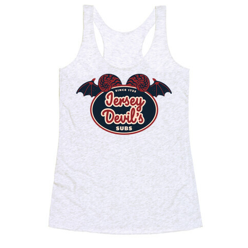 Jersey Devil Subs Logo Parody Racerback Tank Top