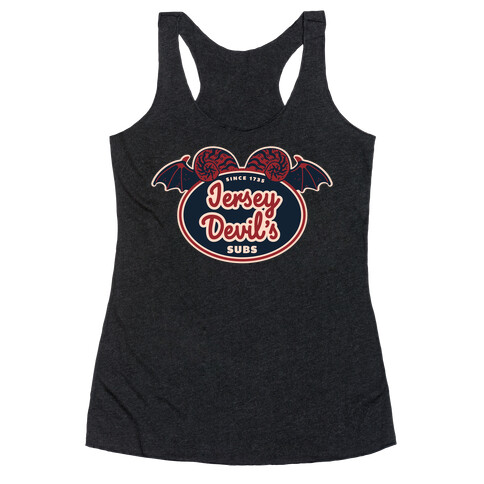 Jersey Devil Subs Logo Parody Racerback Tank Top