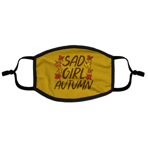 Sad Girl Autumn Flat Face Mask