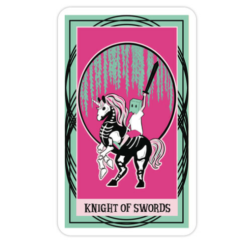 Creepy Cute Tarots: Knight of Swords Die Cut Sticker