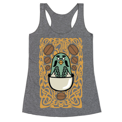 Art Nouveaux Coffee Pigeon Racerback Tank Top